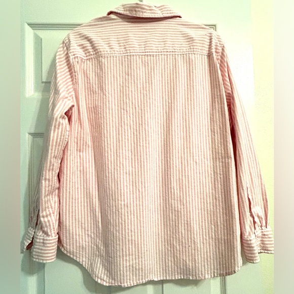 Crown & Ivy Pink Striped Button Down Shirt size large - Picture 3 of 8